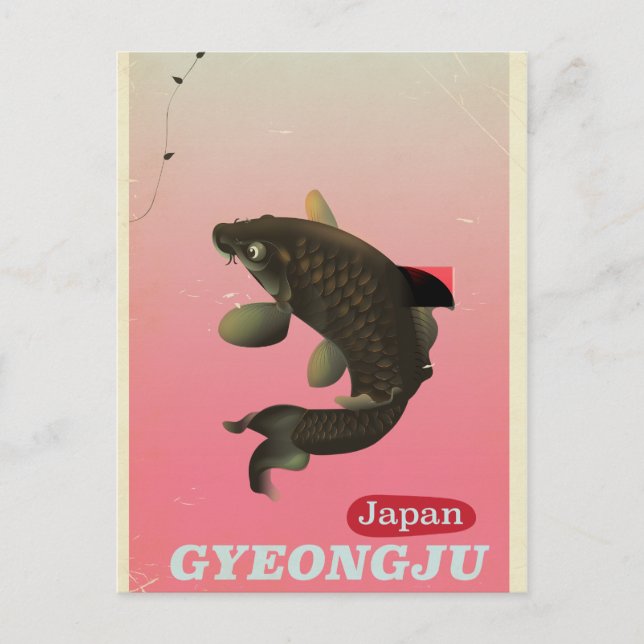Gyeongju Korea vintage style travel poster Postcard (Front)