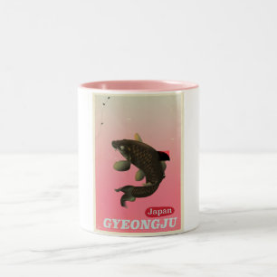 Gyeongju Korea vintage style travel poster Two-Tone Coffee Mug
