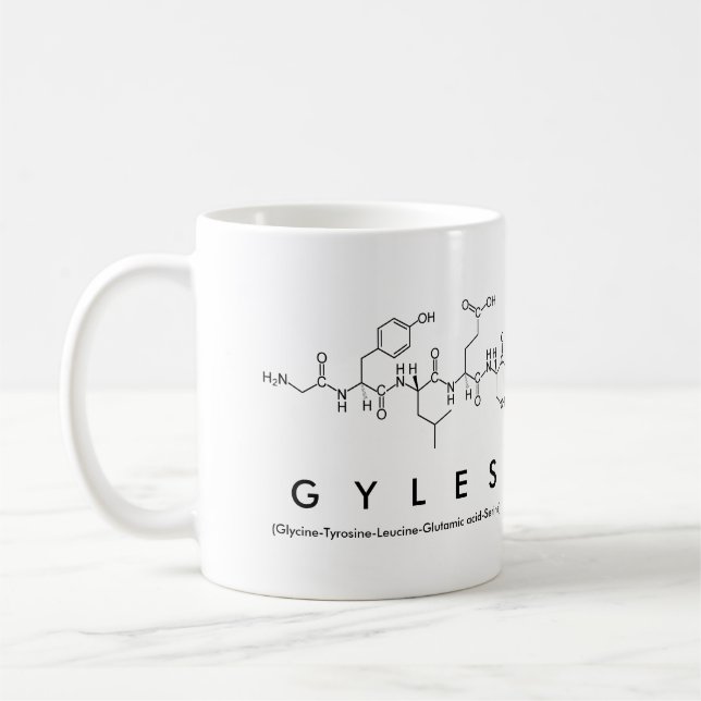 Gyles peptide name mug (Left)