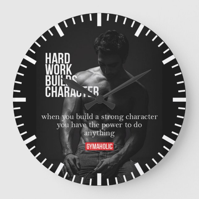Gym and Fitness Motivation - Bodybuilding, Lifting Large Clock (Front)