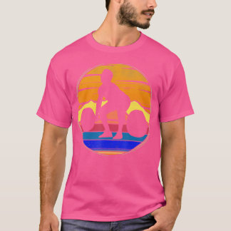 Gym And Fitness Retro Sunset Sports Weight Lifting T-Shirt
