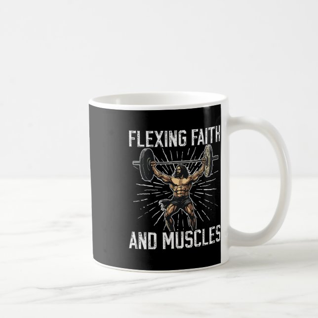 Gym And Jesus Christian Bodybuilder Religious Body Coffee Mug (Right)