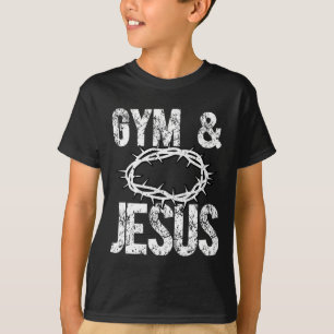 Gym And Jesus Christian Bodybuilder Religious Body T-Shirt