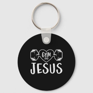 Gym And Jesus Gym Fitness Lifting Weights Body Bui Key Ring