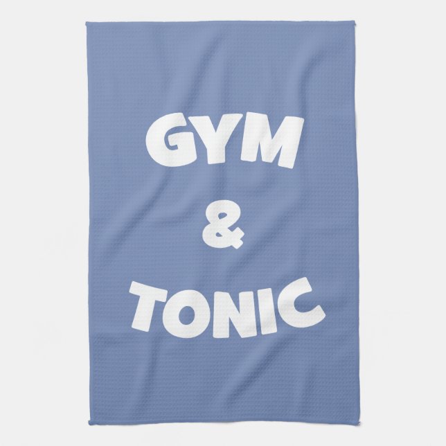 Gym and Tonic - Funny Novelty Workout Tea Towel (Vertical)