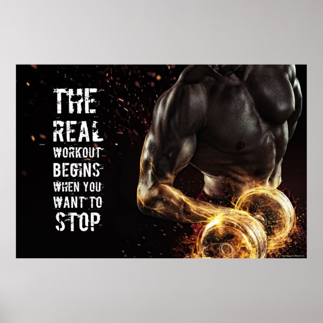 Gym B Artwork Training Workout Motivation Quote Poster (Front)
