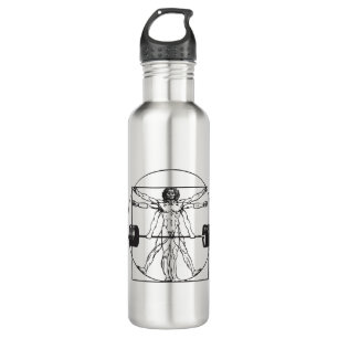 Gym Barbell Deadlift - Vitruvian Man 710 Ml Water Bottle