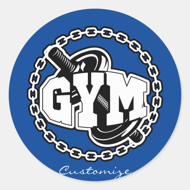 Gym Barbell Logo Thunder_Cove Classic Round Sticker (Front)