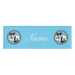 Gym Barbell Logo Thunder_Cove Name Tag