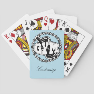 Gym Barbell Logo Thunder_Cove Playing Cards