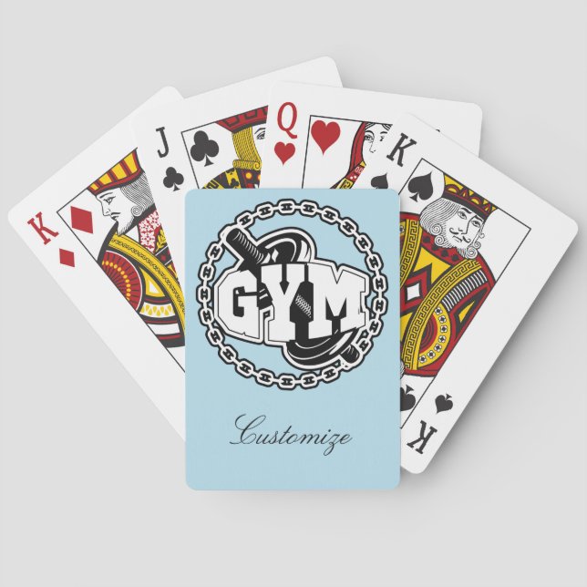 Gym Barbell Logo Thunder_Cove Playing Cards (Back)