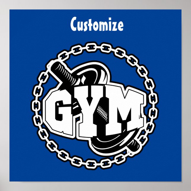 Gym Barbell Logo Thunder_Cove Poster (Front)