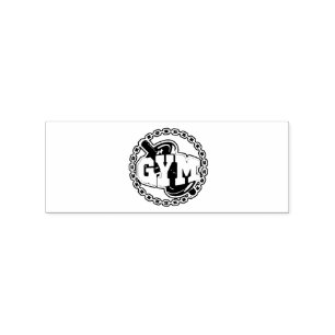 Gym Barbell Logo Thunder_Cove Rubber Stamp