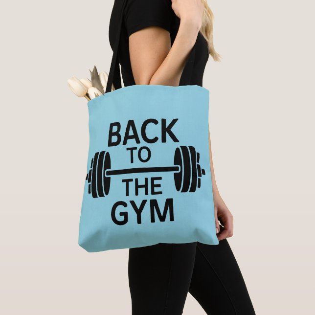 Gym Barbell Tote Bag (Close Up)