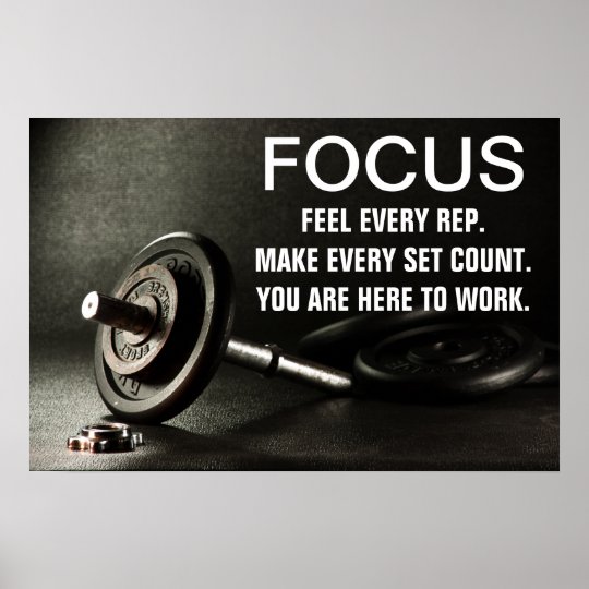 Gym Barbell Workout Motivation Quote Poster | Zazzle.co.uk