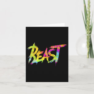 Gym Beast Bodybuilding Workout Humour Tie Dye Weig Card