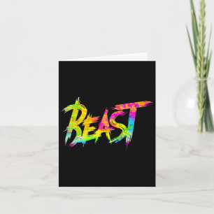 Gym Beast Bodybuilding Workout Humour Tie Dye Weig Card