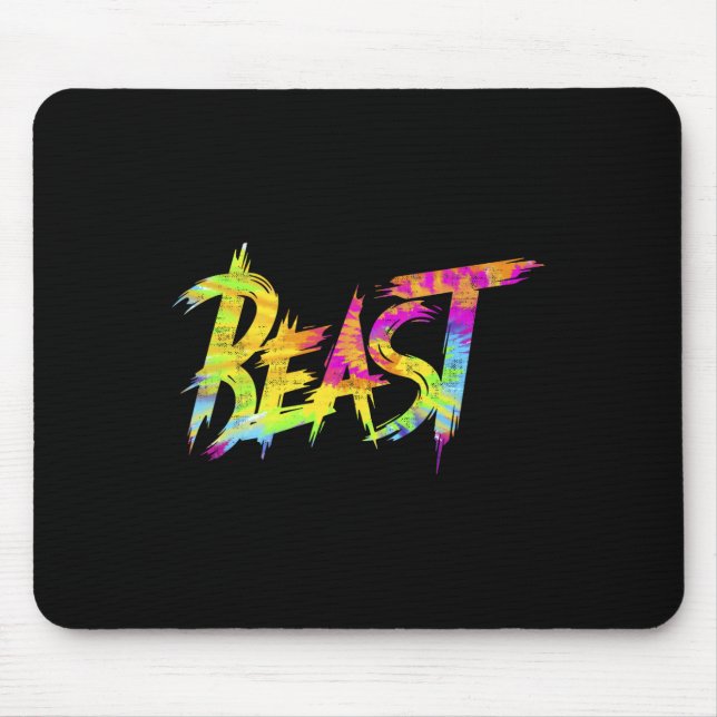 Gym Beast Bodybuilding Workout Humour Tie Dye Weig Mouse Mat (Front)