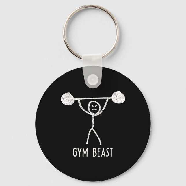 Gym Beast Funny Bodybuilding Exercise Fitness Work Key Ring (Front)