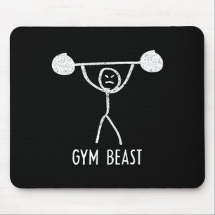 Gym Beast Funny Bodybuilding Exercise Fitness Work Mouse Mat