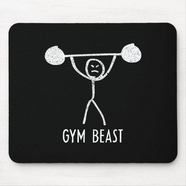 Gym Beast Funny Bodybuilding Exercise Fitness Work Mouse Mat (Front)