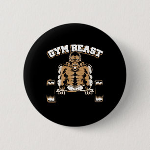 Gym Beast Gorilla Weightlifting Bodybuilding Worko 6 Cm Round Badge