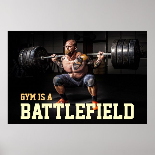 Gym Bodybuilder Workout Motivational Quote Poster (Front)
