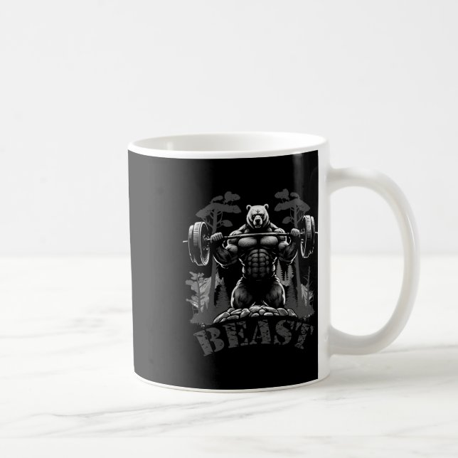 Gym Bodybuilding Fitness Workout Beast Bear With D Coffee Mug (Right)