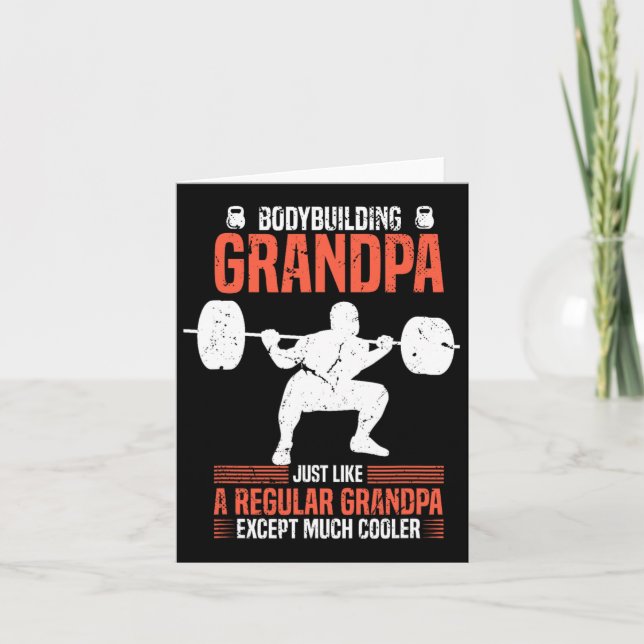 Gym Bodybuilding Grandpa Fitness Grandfather Fitne Card (Front)