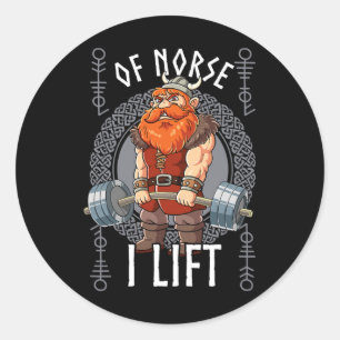 Gym Bodybuilding Training Of Norse I Lift Viking Classic Round Sticker