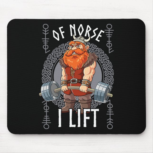 Gym Bodybuilding Training Of Norse I Lift Viking  Mouse Mat (Front)