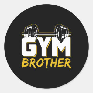 Gym Brother Training Fitness Workout Weightlifting Classic Round Sticker