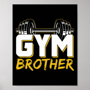 Gym Brother Training Fitness Workout Weightlifting Poster
