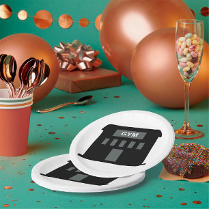 Gym Building Paper Plate