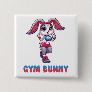 Gym Bunny 15 Cm Square Badge