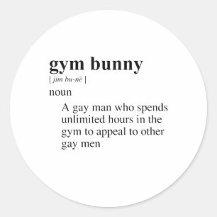 GYM BUNNY CLASSIC ROUND STICKER