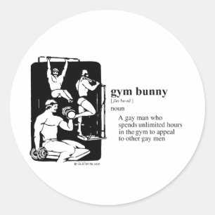 GYM BUNNY CLASSIC ROUND STICKER