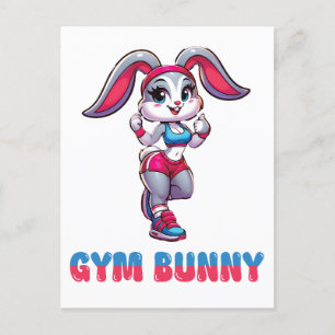 Gym Bunny Postcard