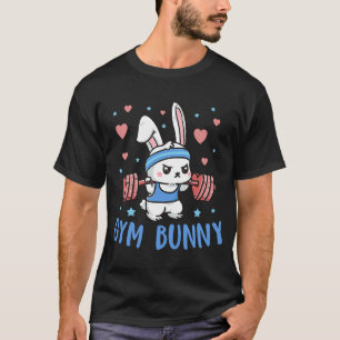 Gym Bunny Workout Clothes Hearts Barbell Lift Wei T-Shirt