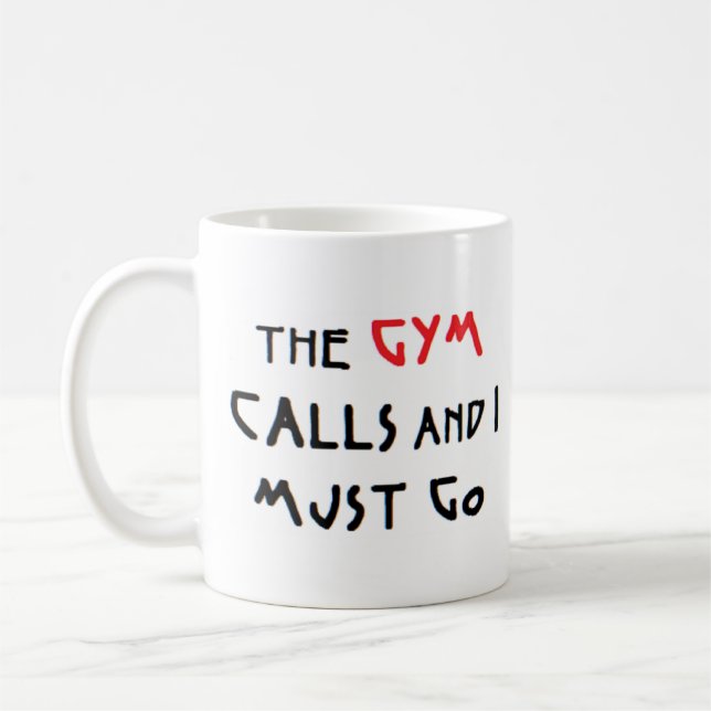 gym calls coffee mug (Left)