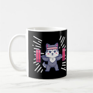 gym cat coffee mug