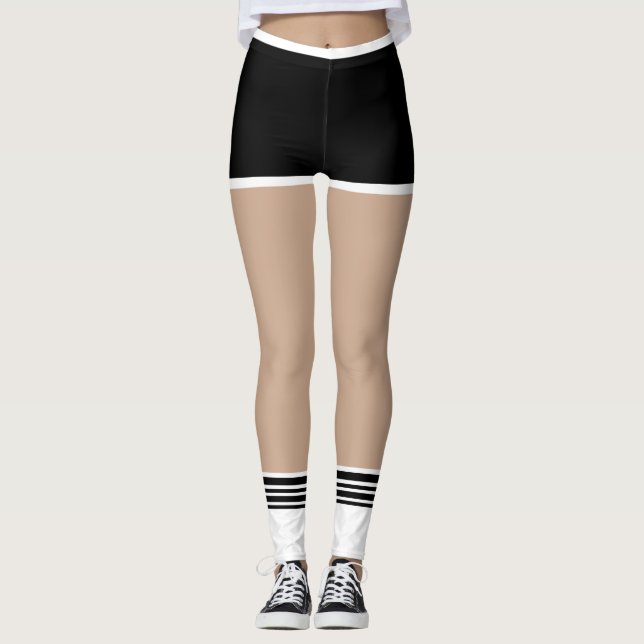 Gym Class Black Shorts With Socks Leggings (Front)