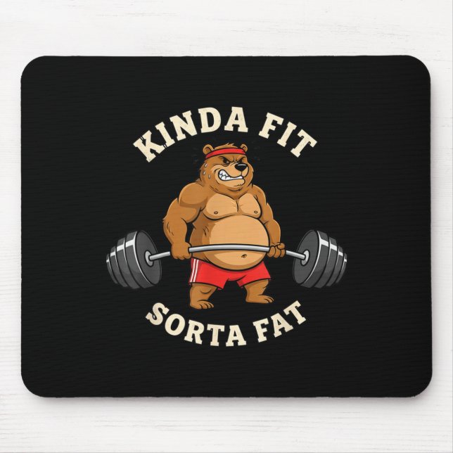 Gym Dad Bod Werlifting Bear Weightlifting Men  Mouse Mat (Front)