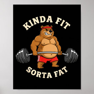 Gym Dad Bod Werlifting Bear Weightlifting Men Poster