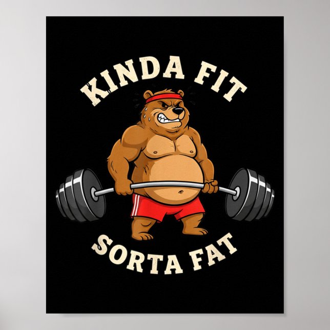Gym Dad Bod Werlifting Bear Weightlifting Men  Poster (Front)