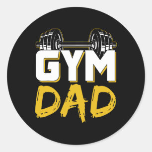 Gym Dad Fitness Workout Weightlifting Training Fat Classic Round Sticker