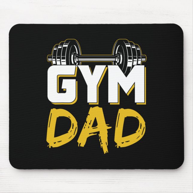 Gym Dad Fitness Workout Weightlifting Training Fat Mouse Mat (Front)