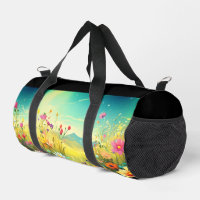 Gym & Duffel Bag with colourful meadow