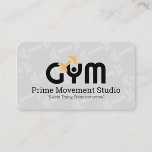 Gym Dumbbell Logo   Health Fitness Business Card