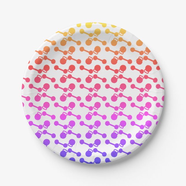  Gym Dumbbells Pattern   Paper Plate (Front)